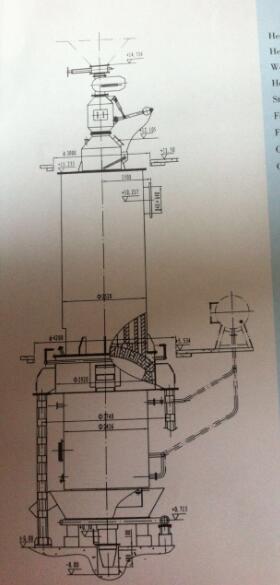 直径2米两段式煤气发生炉结构图