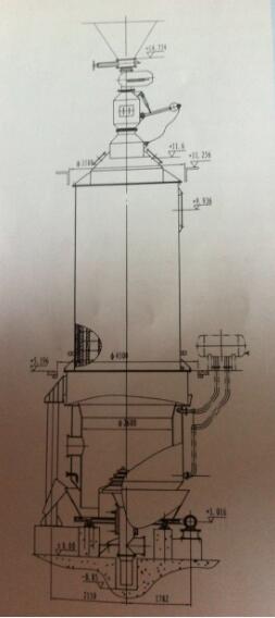 直径2.6米两段煤气发生炉结构图